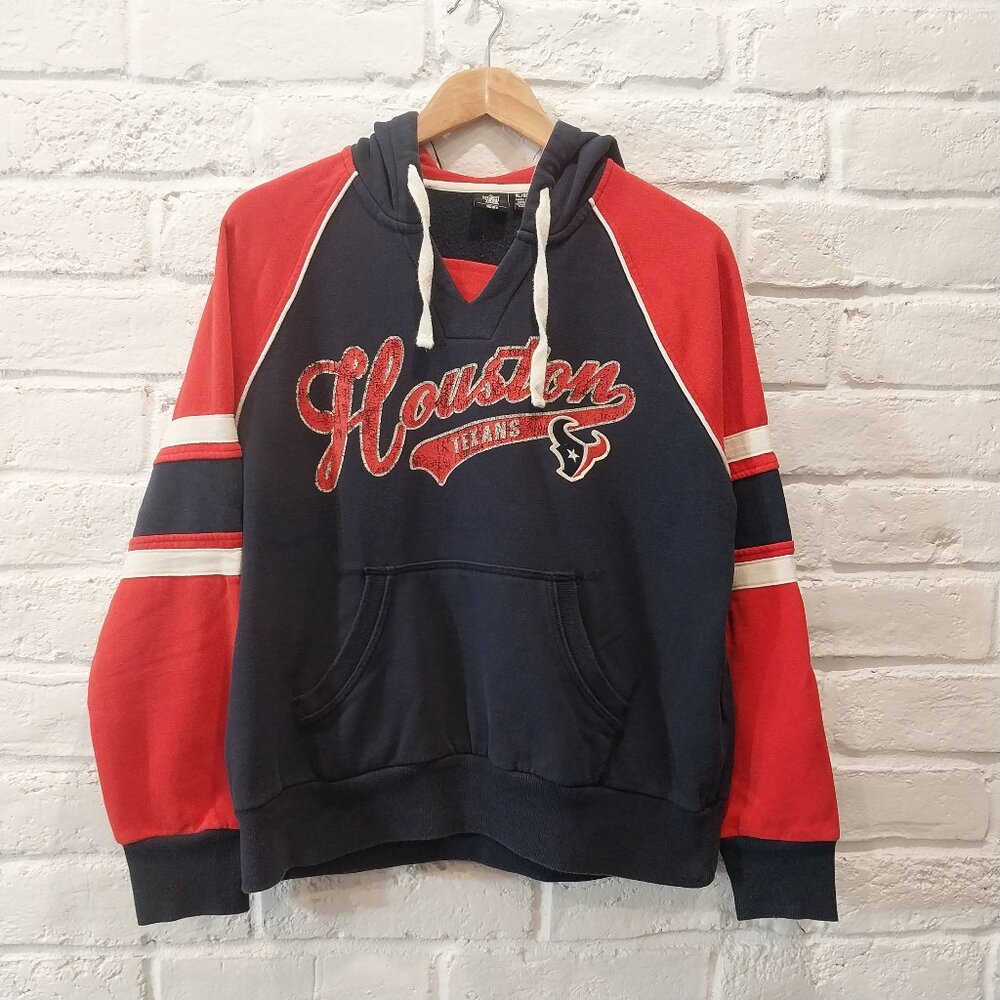 Houston Texans Sweater Hoodie Womens M / L (XL) Navy Blue NFL Apparel Football.